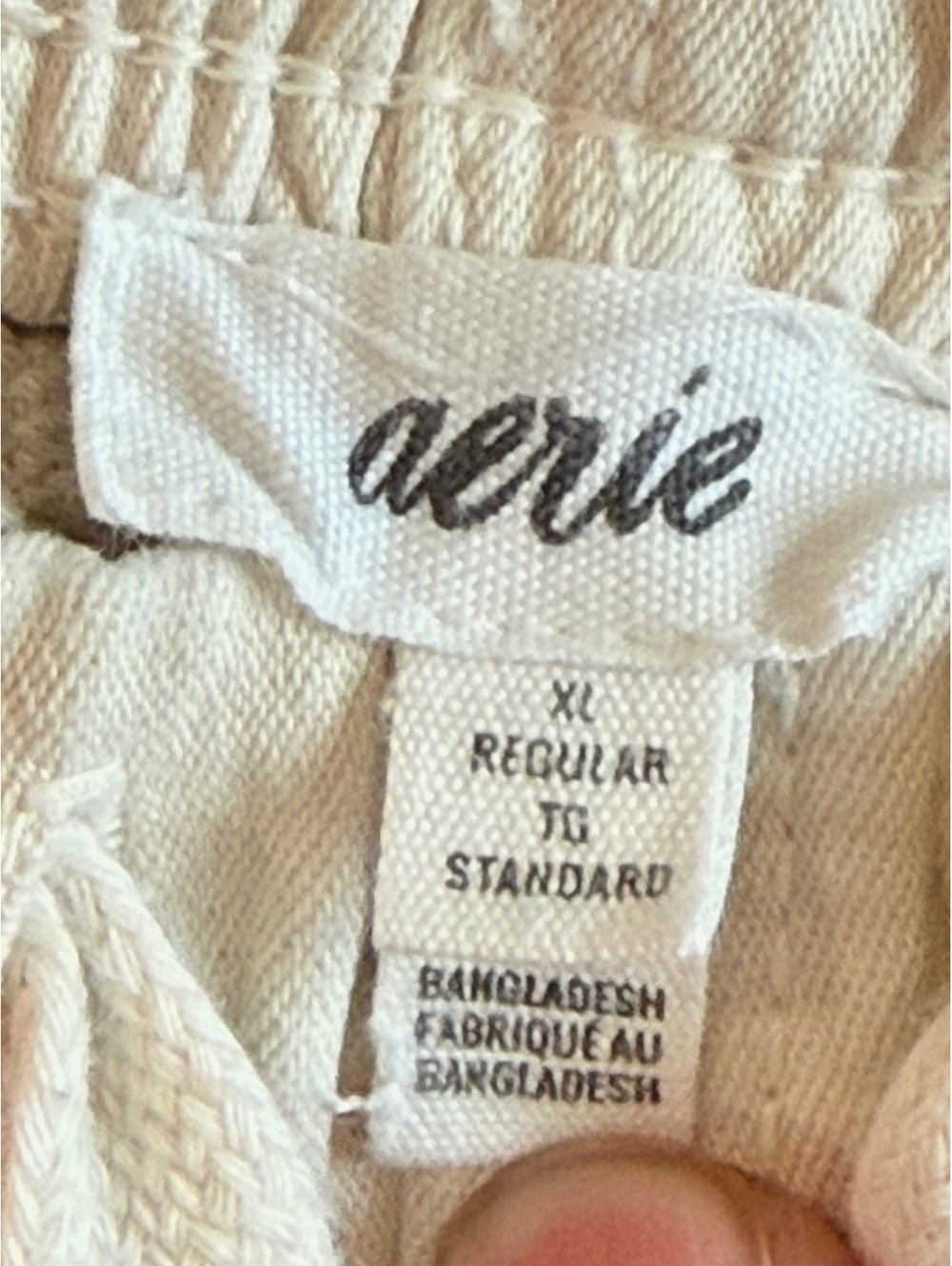 aerie Women's Beige Cotton Casual Pants XL Regular
